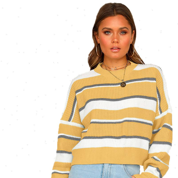 new autumn winter women sweater fashion striped long sleeve cashmere pullovers o neck warml thickness loose sweater, White;black
new autumn winter women sweater fashion striped long sleeve cashmere pullovers o neck warml thickness loose sweater, White;black