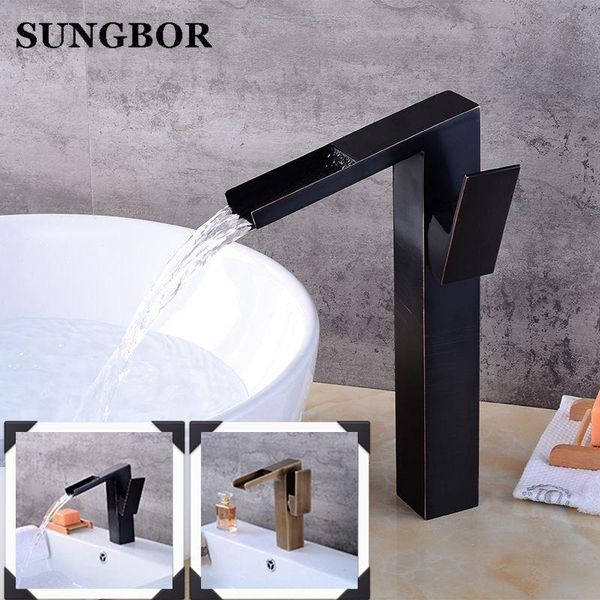 bathroom sink faucets black oil brushed/antique waterfall faucet &cold brass basin single handle water tap
bathroom sink faucets black oil brushed/antique waterfall faucet &cold brass basin single handle water tap