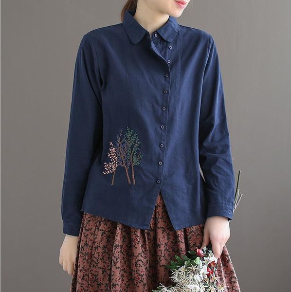 women's blouses & shirts spring blouse retro slim-type women casual shirt cardigan button embroidery 2021 ladies vintage mori girl, White
women's blouses & shirts spring blouse retro slim-type women casual shirt cardigan button embroidery 2021 ladies vintage mori girl, White