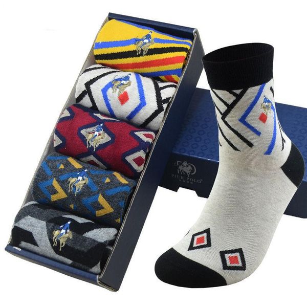 men's socks 5 pairs autumn winter combed cotton fashion strip trend casual tube british style jacquard male, Black
men's socks 5 pairs autumn winter combed cotton fashion strip trend casual tube british style jacquard male, Black
