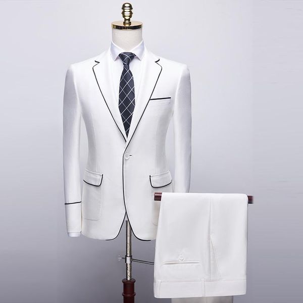 men's suits & blazers asian size suit groom wedding dress party business casual slim exclusive, White;black
men's suits & blazers asian size suit groom wedding dress party business casual slim exclusive, White;black