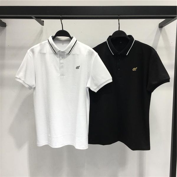 men's polos 2021 summer fashion white letter embroidered slim shirt t for man, White;black
men's polos 2021 summer fashion white letter embroidered slim shirt t for man, White;black