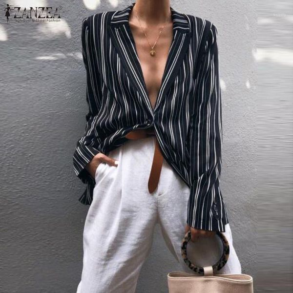 women's blouses & shirts women's 2022 stylish women striped shirt summer lapel long sleeve office printed blouse buttons loose ca, White
women's blouses & shirts women's 2022 stylish women striped shirt summer lapel long sleeve office printed blouse buttons loose ca, White