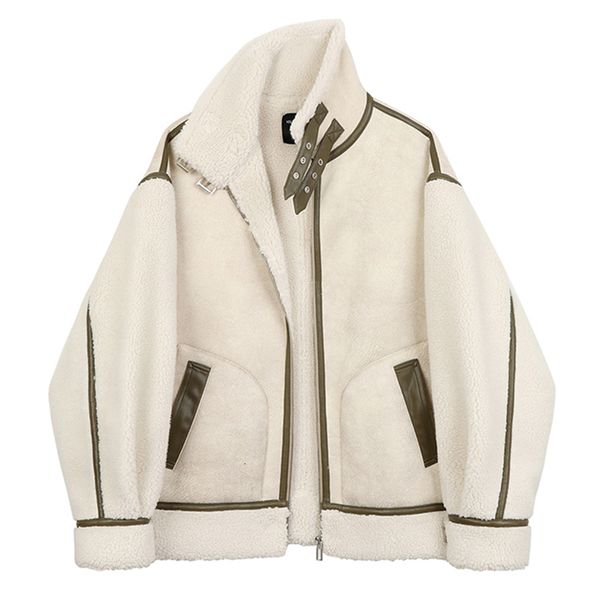 2021 new winter lambs wool splicing pu leather jacket women fur warm thick parkes stand collar faux lamb oversized coat outwear e17s, Black
2021 new winter lambs wool splicing pu leather jacket women fur warm thick parkes stand collar faux lamb oversized coat outwear e17s, Black