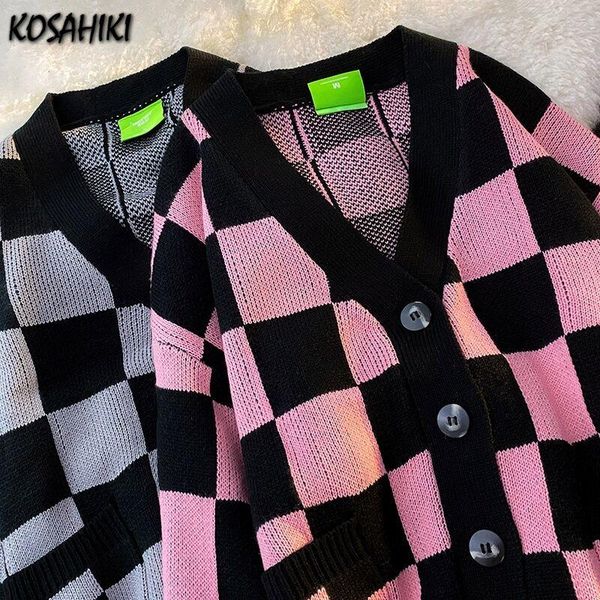 women's knits & tees kosahiki vintage plaid cardigan women 2021 autumn outwear v-neck sweet sweater coats korean chic casual all-match, White
women's knits & tees kosahiki vintage plaid cardigan women 2021 autumn outwear v-neck sweet sweater coats korean chic casual all-match, White