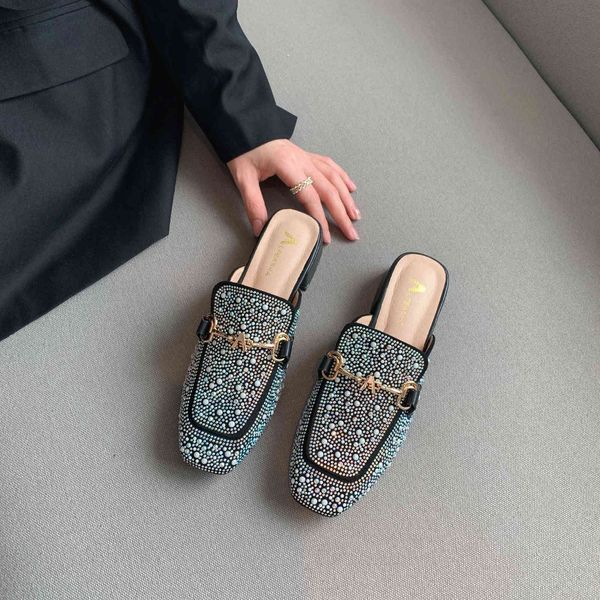 slippers women mules shoes summer heel luxury slide square toe loafers designer fashion ladies flats pumps party casual afib, Black
slippers women mules shoes summer heel luxury slide square toe loafers designer fashion ladies flats pumps party casual afib, Black