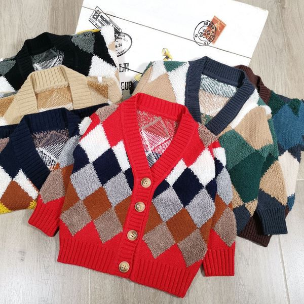 2021 new boys girls argyle sweater children v-neck thick knitting cardigan baby kids jacket outerwear autumn winter 5fvv, Blue
2021 new boys girls argyle sweater children v-neck thick knitting cardigan baby kids jacket outerwear autumn winter 5fvv, Blue