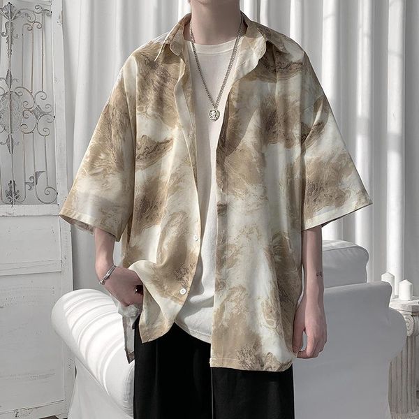 men's casual shirts men clothing 2021 spring summer man's loose harajuku hip hop printed korean style for man, White;black
men's casual shirts men clothing 2021 spring summer man's loose harajuku hip hop printed korean style for man, White;black