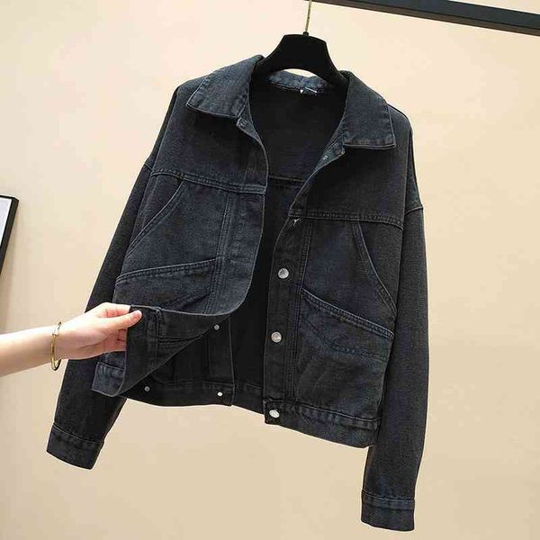 women's jackets women lapel collar jeans jacket female outerwear casual short denim coat ladies bf style oversize spring and autumn ix, Black;brown
women's jackets women lapel collar jeans jacket female outerwear casual short denim coat ladies bf style oversize spring and autumn ix, Black;brown