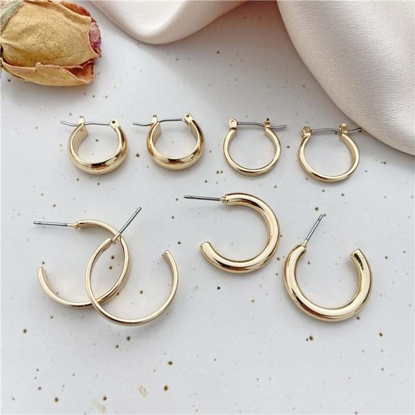 hoop & huggie fashion gold color metal earrings for women classic geometric circle hoops statement jewelry 2021, Golden;silver
hoop & huggie fashion gold color metal earrings for women classic geometric circle hoops statement jewelry 2021, Golden;silver