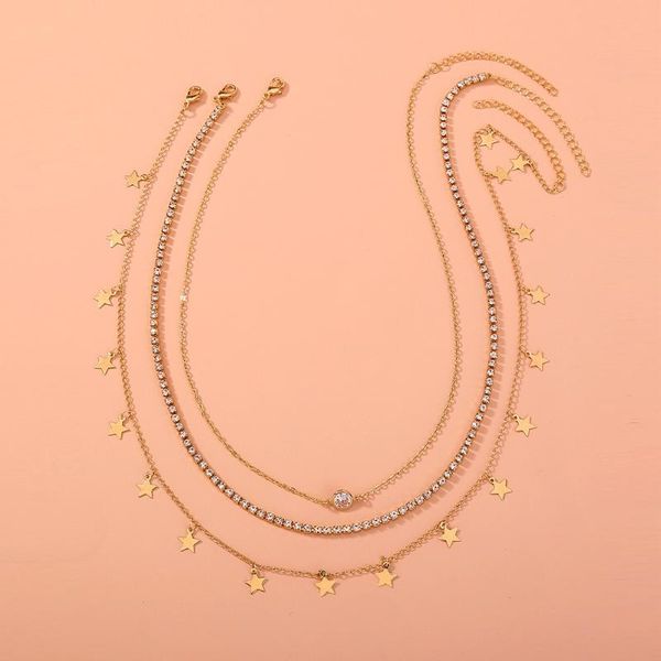 chains selling golden multi-layer chain crystal female style bohemian cute star pendant necklace ethnic fashion jewelry, Silver
chains selling golden multi-layer chain crystal female style bohemian cute star pendant necklace ethnic fashion jewelry, Silver