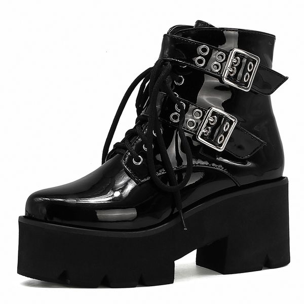 super high platform to prove dthick patent leather water from soles thick motorcycle boots foam single plutonium belt buckle d2wz, Black
super high platform to prove dthick patent leather water from soles thick motorcycle boots foam single plutonium belt buckle d2wz, Black