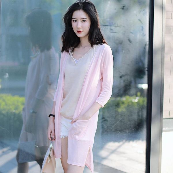 women's sweaters spring summer air conditioning shirt medium-long pocket loose sweater female cardigan thin outerwear 2021, White;black
women's sweaters spring summer air conditioning shirt medium-long pocket loose sweater female cardigan thin outerwear 2021, White;black