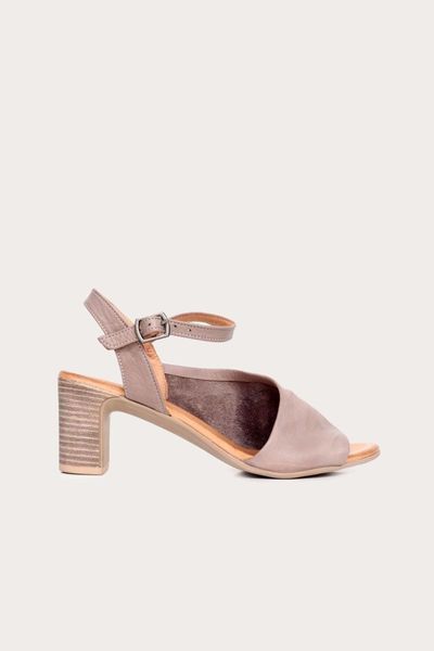 sandals women's gray leather high-heeled, Black