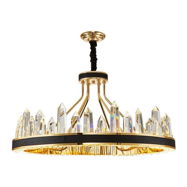 chandeliers led postmodern round oval crystal chandelier lighting lustre suspension luminaire lampen for dinning room