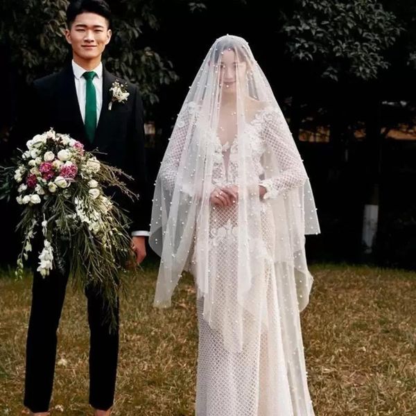 bridal veils 2021white veil without comb one layer with pearls 1.5m/2m/3m wedding beads velos de noiva accessories wholesale, Black
bridal veils 2021white veil without comb one layer with pearls 1.5m/2m/3m wedding beads velos de noiva accessories wholesale, Black
