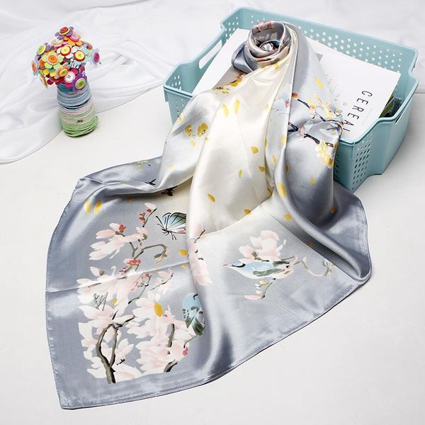 scarves fashion designer beautiful flowers foulard soft satin shawl scarfs kerchief 90x90cm square neck headscarf scarf women wj105, Blue;gray
scarves fashion designer beautiful flowers foulard soft satin shawl scarfs kerchief 90x90cm square neck headscarf scarf women wj105, Blue;gray