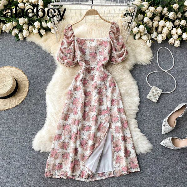 women korean floral dress sweet puff sleeve square collar a-line dresses summer bohemian print split vacation sundress 210715, Black;gray
women korean floral dress sweet puff sleeve square collar a-line dresses summer bohemian print split vacation sundress 210715, Black;gray