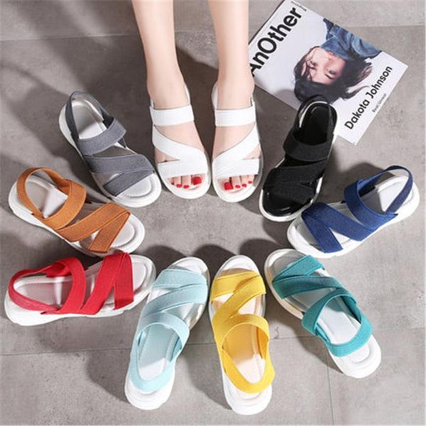 sandals 2021 summer fashion women's wedges large size breathable elastic thick soles leisure sports student shoes 35-45, Black
sandals 2021 summer fashion women's wedges large size breathable elastic thick soles leisure sports student shoes 35-45, Black