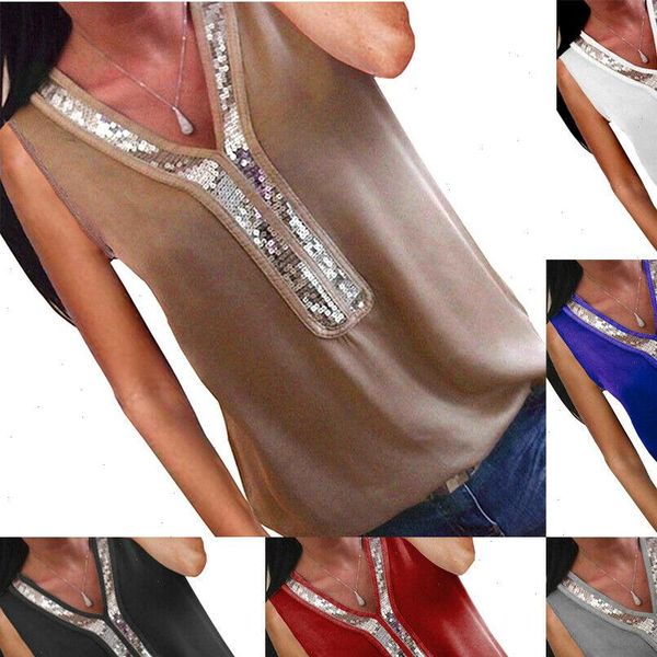 womens sleeveless v neck vest shirt ladies summer beach tank blouse transparent sequined casual sleeveless elegant clothes, White
womens sleeveless v neck vest shirt ladies summer beach tank blouse transparent sequined casual sleeveless elegant clothes, White