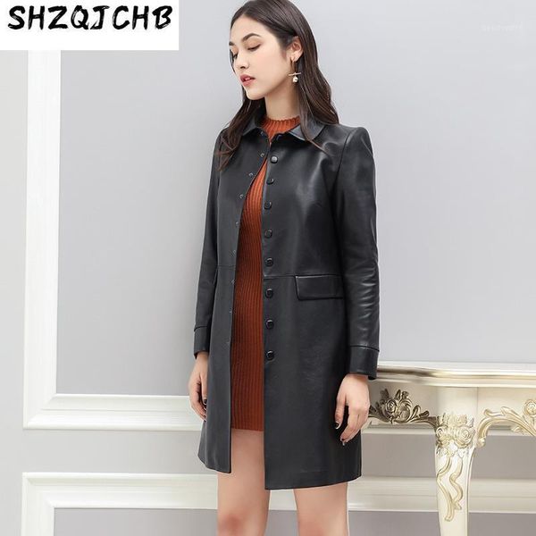 spring 100% real leather coat women mid long lady genuine jacket sheepskin simple slim elegant outer women's & faux, Black
spring 100% real leather coat women mid long lady genuine jacket sheepskin simple slim elegant outer women's & faux, Black