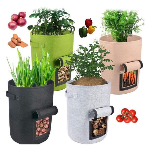 2 pcs black garden plant grow bag vegetable flower pot potato seedling grow bags pot eco-friendly bag