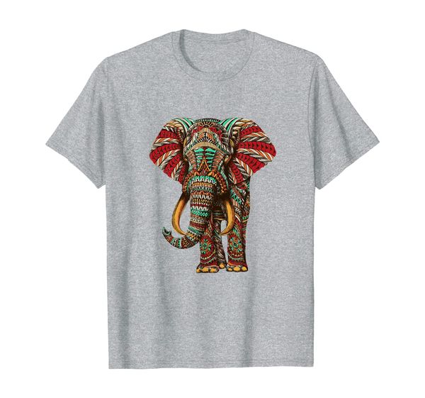 henna stylish artistic save the elephants | wildlife t-shirt, White;black