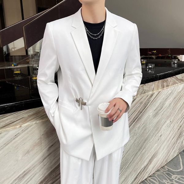 men's suits & blazers lock design social mens black 2 piece men modern noble formal customized party wedding tuxedo jacket+pant, White;black
men's suits & blazers lock design social mens black 2 piece men modern noble formal customized party wedding tuxedo jacket+pant, White;black