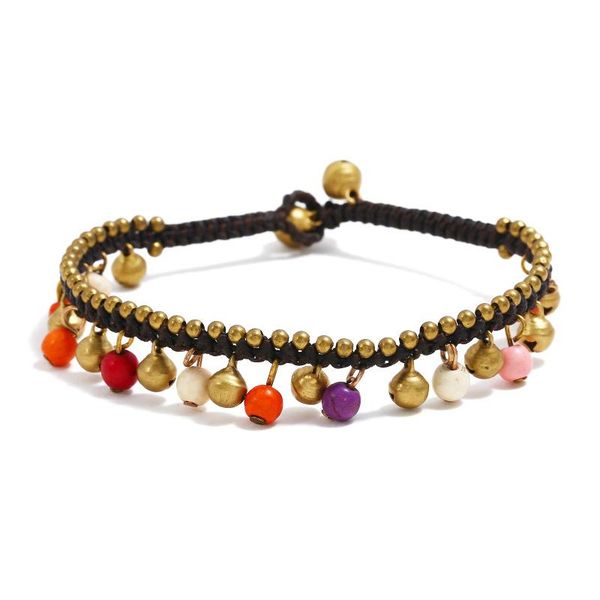 anklets european and american bohemian style simple turquoise bell female anklet retro wax thread hand-woven beach high-end, Red;blue
anklets european and american bohemian style simple turquoise bell female anklet retro wax thread hand-woven beach high-end, Red;blue