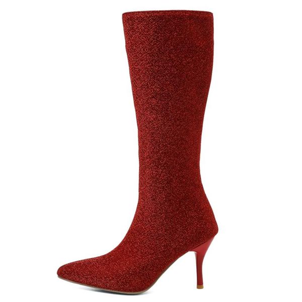 boots soft stretch slim knee high women pointed thin heels women's shoes lady large size 34-48, Black
boots soft stretch slim knee high women pointed thin heels women's shoes lady large size 34-48, Black