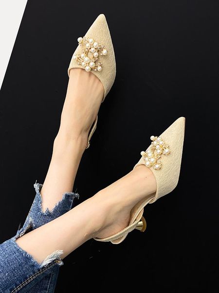sandals women 2021 summer lady temperament all-match pearl pointed stiletto high heels with buckle, Black
sandals women 2021 summer lady temperament all-match pearl pointed stiletto high heels with buckle, Black