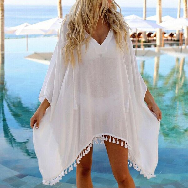 women's swimwear women loose hooded bikini cover up oversize tassel bathing suit solid color beach dress ladies dresses beachwear, White;black
women's swimwear women loose hooded bikini cover up oversize tassel bathing suit solid color beach dress ladies dresses beachwear, White;black