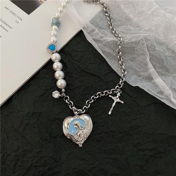 chokers minority niche design virgin mary pearl pendant crucifix collarbone chain necklace blue choker jewelry gift for women, Golden;silver
chokers minority niche design virgin mary pearl pendant crucifix collarbone chain necklace blue choker jewelry gift for women, Golden;silver