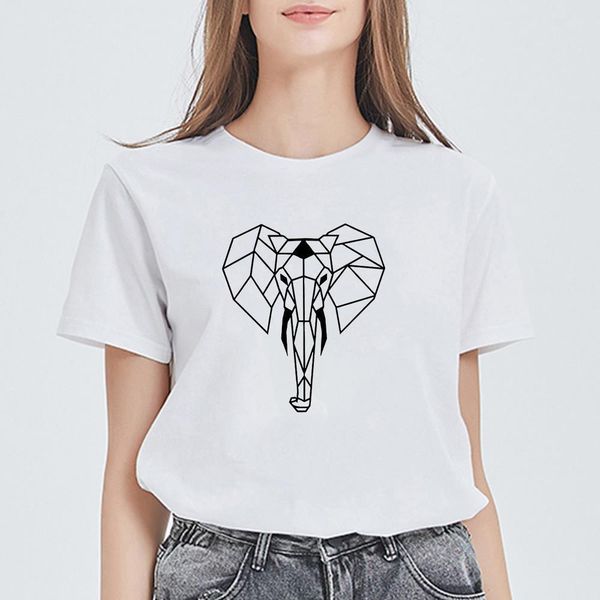 women's fashion t-shirt vogue trendy geometric elephant tshirt retro aesthetic vintage kawaii t shirts, White
women's fashion t-shirt vogue trendy geometric elephant tshirt retro aesthetic vintage kawaii t shirts, White