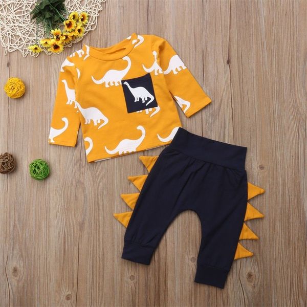 2pcs kids baby boy outfits casual t-shirt dinosaur pattern + long pants leggings clothes cotton sets, White
2pcs kids baby boy outfits casual t-shirt dinosaur pattern + long pants leggings clothes cotton sets, White