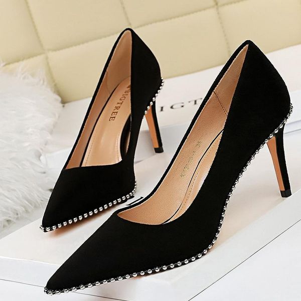 dress shoes bigtree black heels metal beads woman pumps suede high stiletto wedding women female plus size 41 42 43
dress shoes bigtree black heels metal beads woman pumps suede high stiletto wedding women female plus size 41 42 43