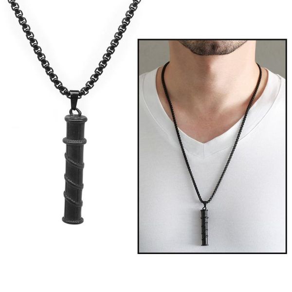 pendant necklaces tesbihane coil design black color chain steel male necklace, Silver
pendant necklaces tesbihane coil design black color chain steel male necklace, Silver