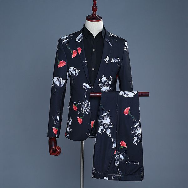 sleeve black blue printing pattern wedding jacket coat blazer nightclub bar singers stage suit pants 0p05, White;black
sleeve black blue printing pattern wedding jacket coat blazer nightclub bar singers stage suit pants 0p05, White;black