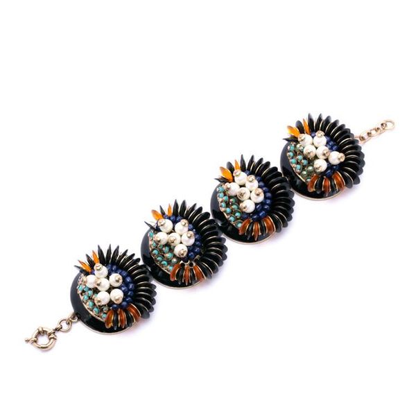 link, chain charms crystal design jewelry bead pearl stamens bracelet accessories female, Black
link, chain charms crystal design jewelry bead pearl stamens bracelet accessories female, Black