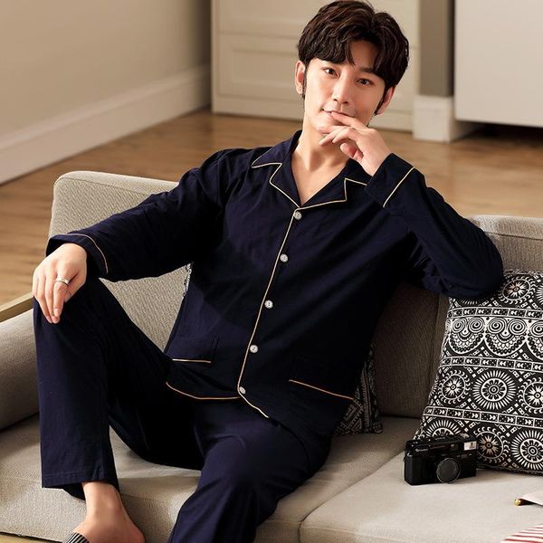 men's sleepwear winter 100% cotton pajamas for men simple black long sleeve lapel cardigan elastic waist trousers large size home wear, Black;brown
men's sleepwear winter 100% cotton pajamas for men simple black long sleeve lapel cardigan elastic waist trousers large size home wear, Black;brown