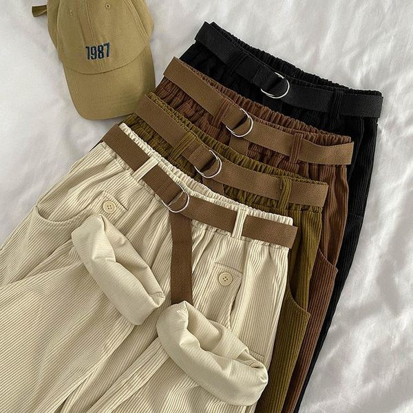 women's pants & capris high waist cord wide leg with belt 4 color, Black;white
women's pants & capris high waist cord wide leg with belt 4 color, Black;white