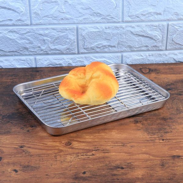 kitchen storage & organization 2 pieces/set rectangular baking tray stainless steel pan sheet with removable cooling rack - 26x20x2.5cm
kitchen storage & organization 2 pieces/set rectangular baking tray stainless steel pan sheet with removable cooling rack - 26x20x2.5cm
