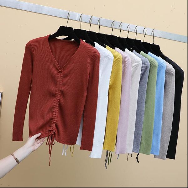 autumn women full sleeve v neck lace up sweaters pullovers girls knitted solid soft jumpers knitwear fl1020, White;black
autumn women full sleeve v neck lace up sweaters pullovers girls knitted solid soft jumpers knitwear fl1020, White;black
