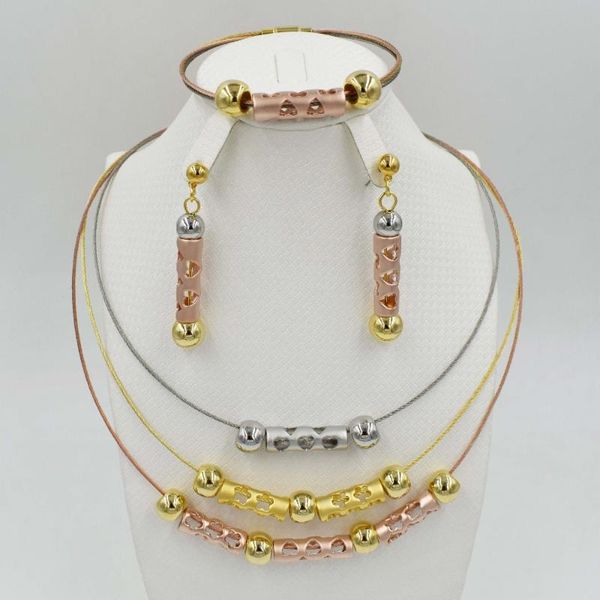earrings & necklace dubai 3 tones jewelry set nigerian wedding african sets parure bijoux, Silver
earrings & necklace dubai 3 tones jewelry set nigerian wedding african sets parure bijoux, Silver