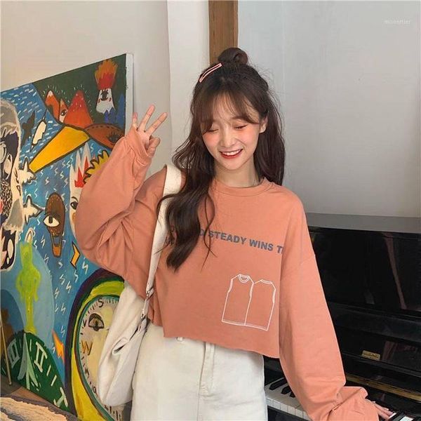 short coat women's autumn 2021 ins korean loose wild printing long-sleeved t-shirt students to wear in cool clothes, White
short coat women's autumn 2021 ins korean loose wild printing long-sleeved t-shirt students to wear in cool clothes, White