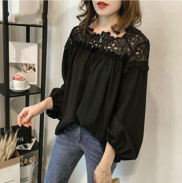 summer black lace blouse female blouses ladies office shirts long sleeve chiffon shirt women blusas feminina women's &, White
summer black lace blouse female blouses ladies office shirts long sleeve chiffon shirt women blusas feminina women's &, White