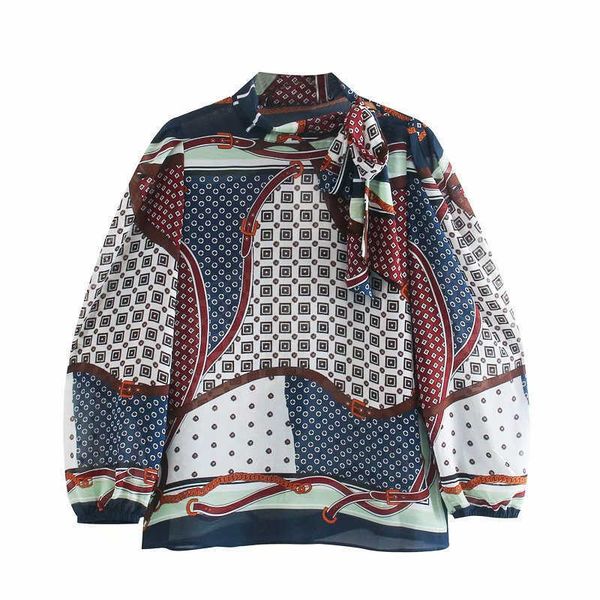 za bow tie print blouse women high collar long puff sleeve vintage female high street loose autumn shirt 210602, White
za bow tie print blouse women high collar long puff sleeve vintage female high street loose autumn shirt 210602, White