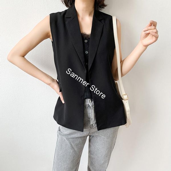 2021 new terno feminino colete sem mangas branco preto duplo bolsos entalhados simples casaco primavera vero e1s5, Black;white
2021 new terno feminino colete sem mangas branco preto duplo bolsos entalhados simples casaco primavera vero e1s5, Black;white