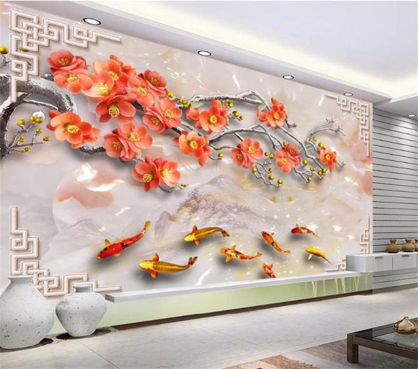 wallpapers 3d wallpaper po custom living room mural red plum blossom fish painting sofa tv background for wall
wallpapers 3d wallpaper po custom living room mural red plum blossom fish painting sofa tv background for wall