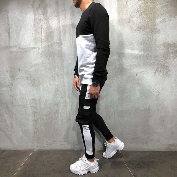 splicing tracksuits autumn men's round neck long sleeve work clothes pocket pants leisure sports suit, Gray
splicing tracksuits autumn men's round neck long sleeve work clothes pocket pants leisure sports suit, Gray